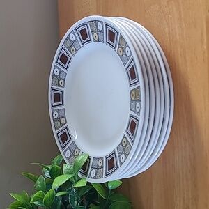 IRONSTONE BROADHURST Set Of 7 Side Plates Rushstone Pattern by Kathie Winkle